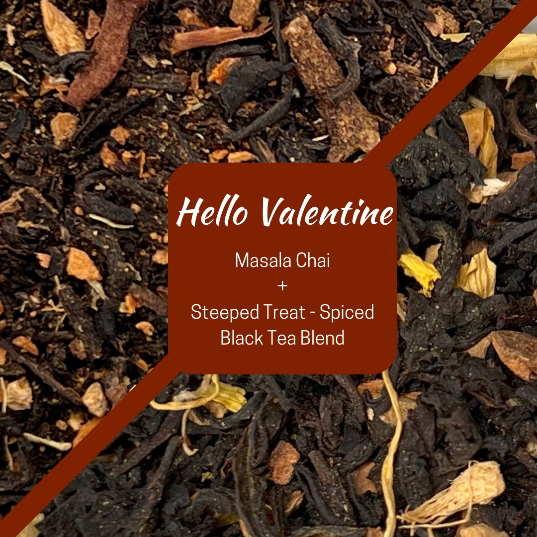 Photo of Masala chai tea leaves and spices and Steeped Treat black with spices
