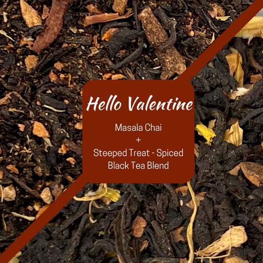 Photo of Masala chai tea leaves and spices and Steeped Treat black with spices