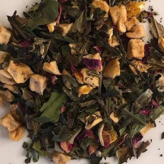 Cool Days Warm Nights Herbal Tea blend with White Tea, Apple, Peppermint, Orange and Rose