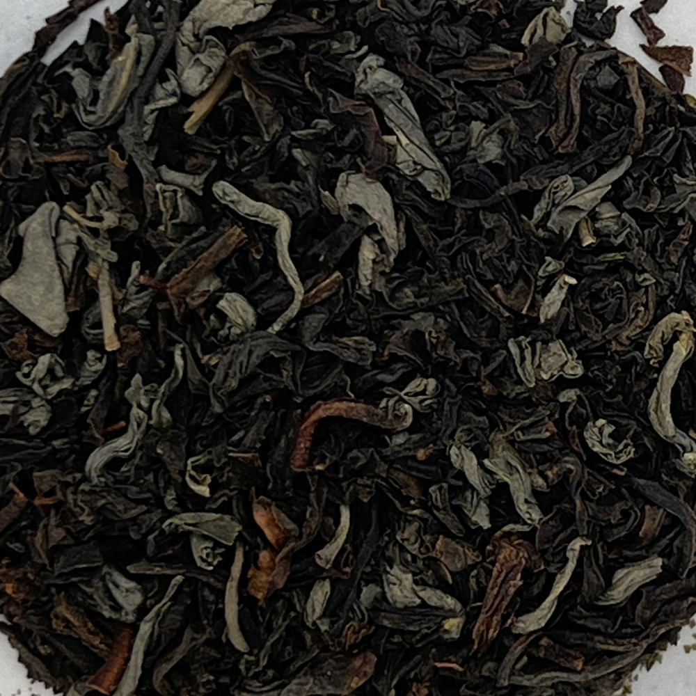 Muskoka Morning Tea with a blend of black and green teas. Loose leaf tea